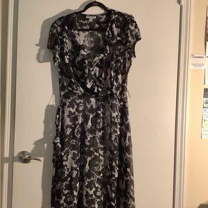dressbarn sheer dress black and gray or cover up
